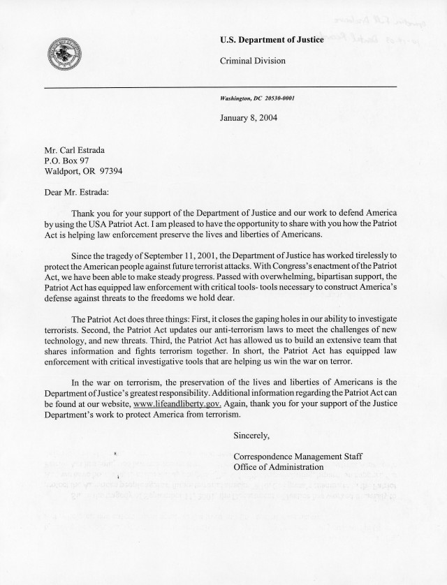 Using the USA Patriot Act