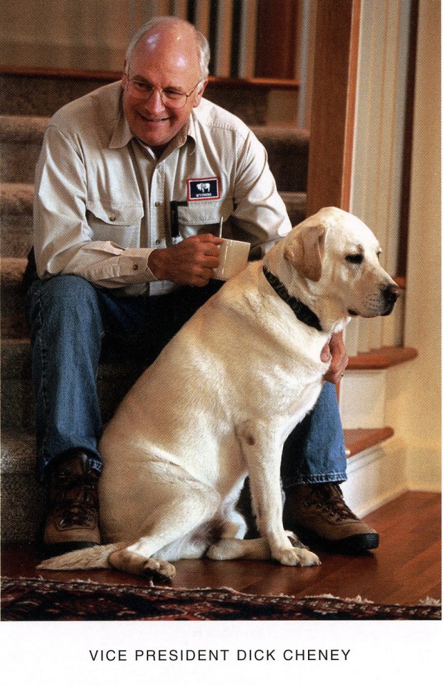 Photo of Cheney with Hunting Dog